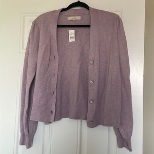 Lavender Cropped LOFT Sweater